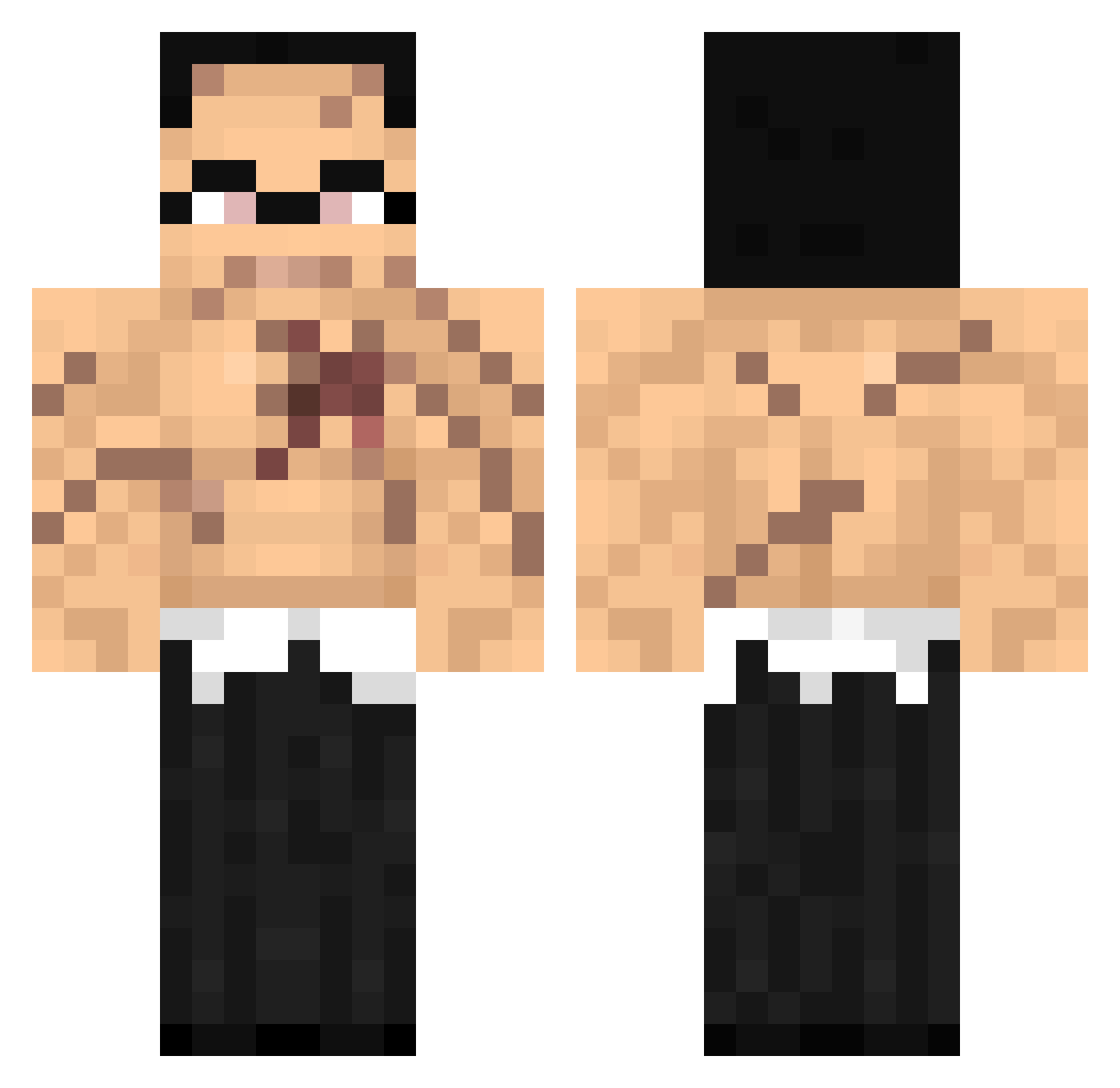 medlemxd Minecraft skin, front and back view