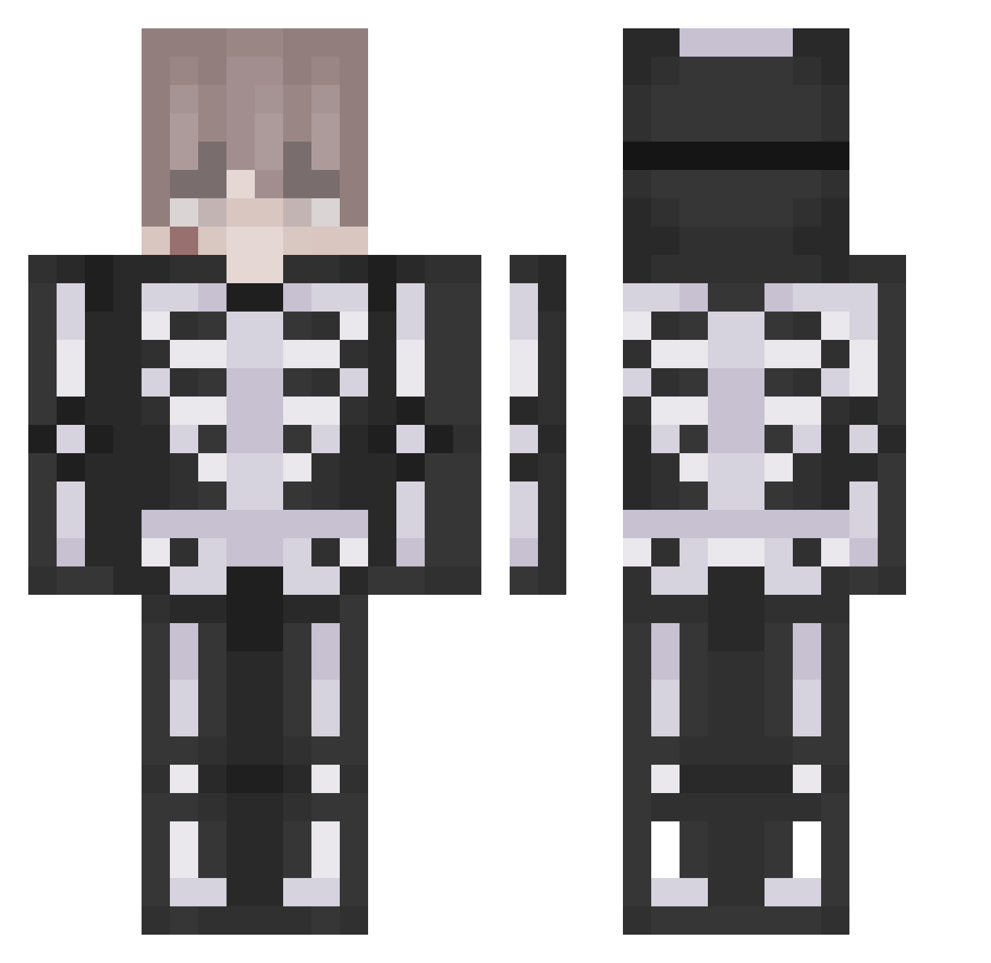 MoriOri Minecraft skin, front and back view