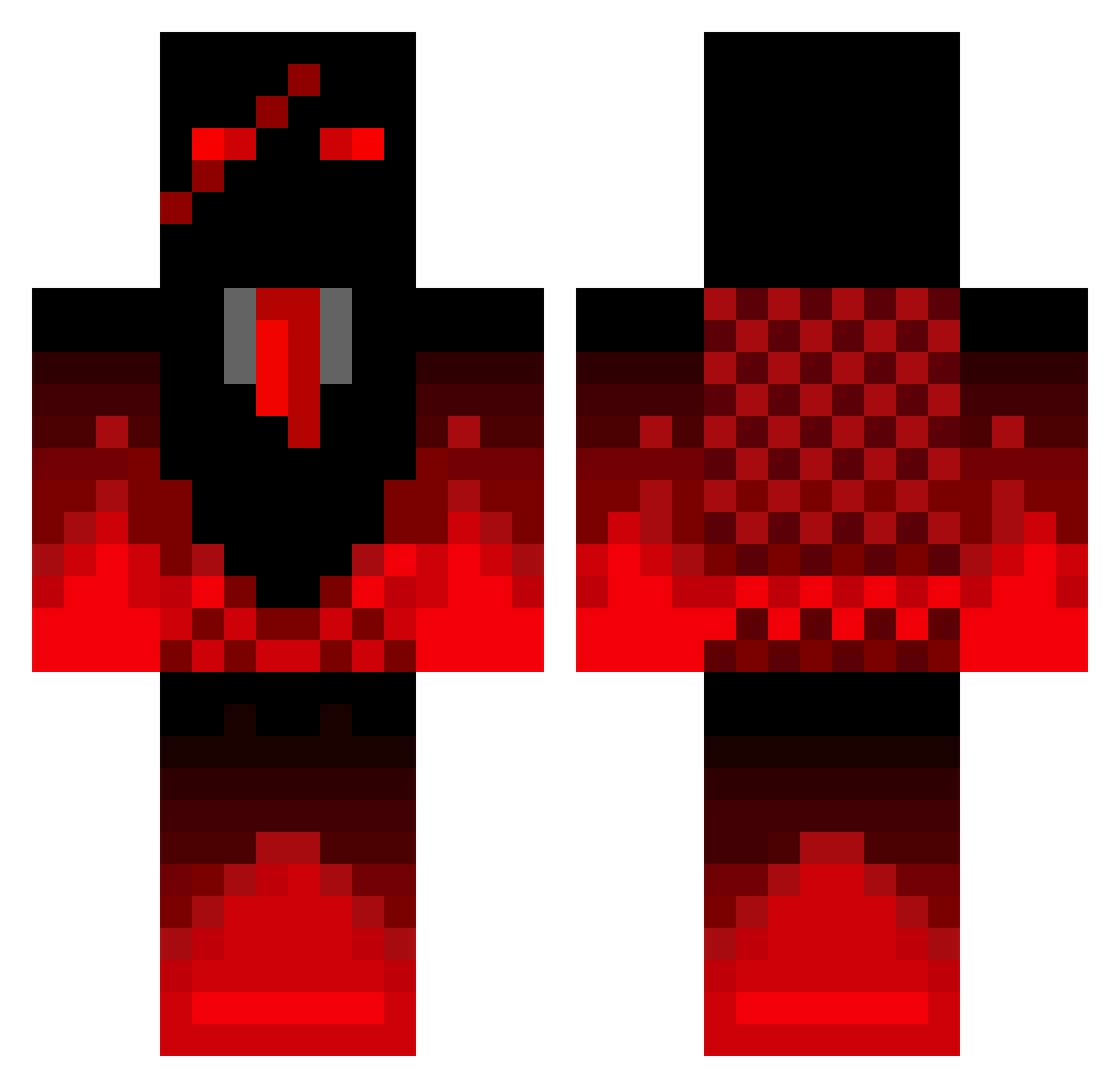 Webqdas Minecraft skin, front and back view