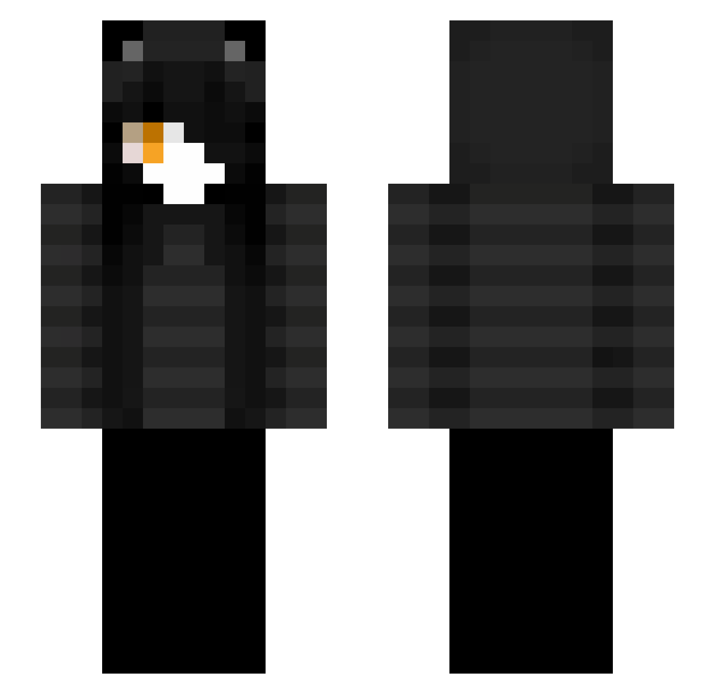 tragadies Minecraft skin, front and back view
