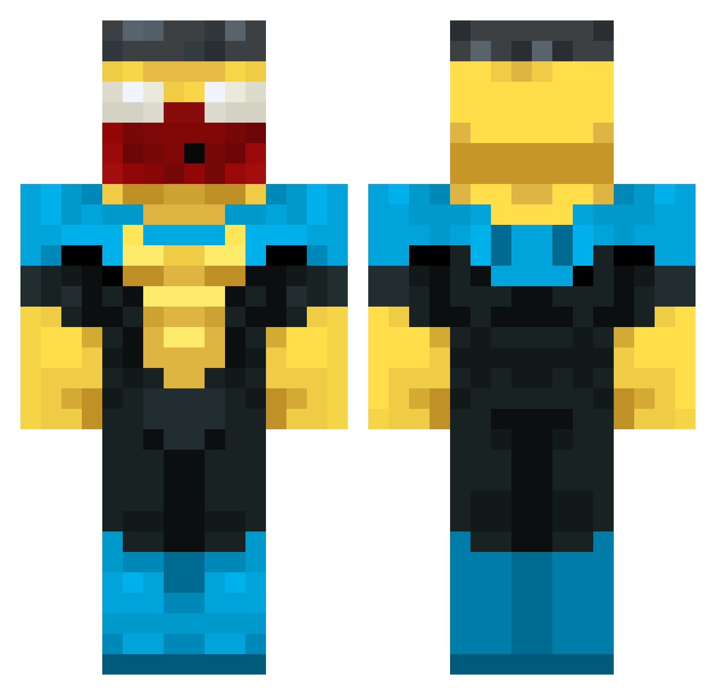 TruckerSj Minecraft skin, front and back view