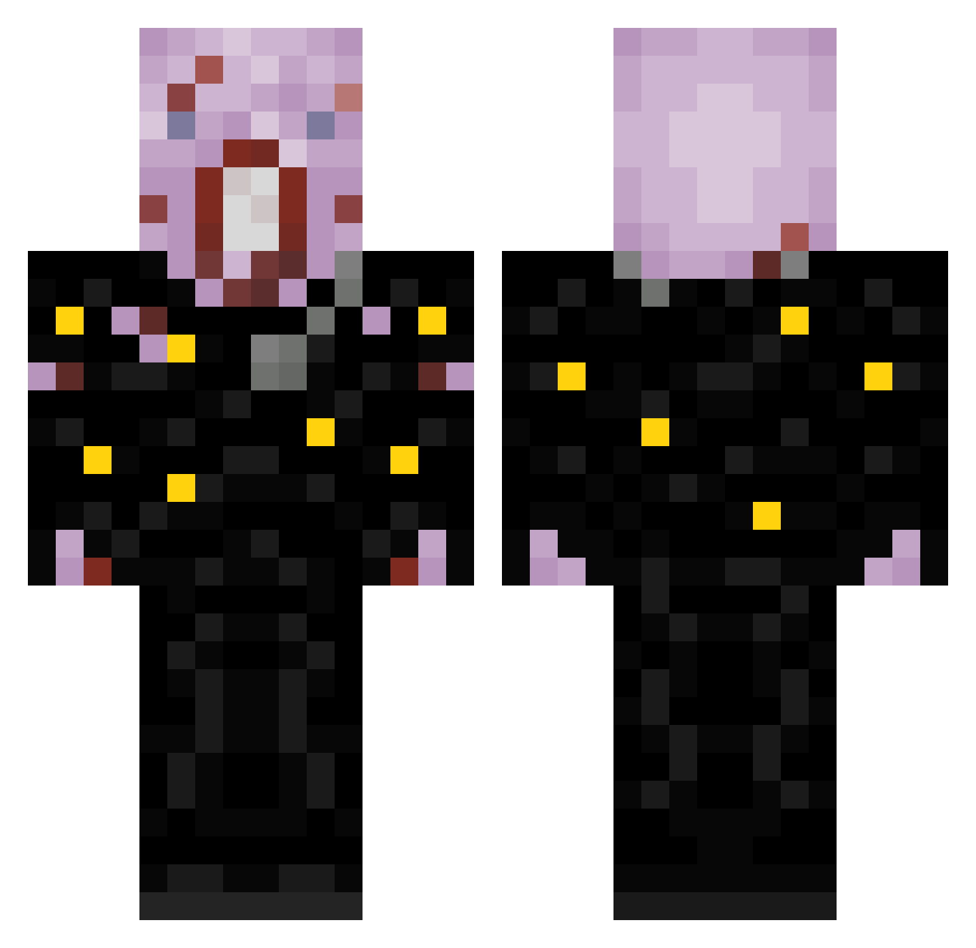 ChocolateKebab Minecraft skin, front and back view