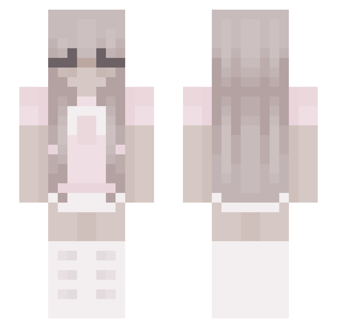 wink Minecraft skin, front and back view