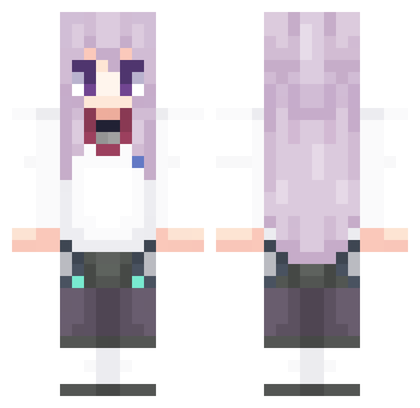 Aviator Minecraft skin, front and back view