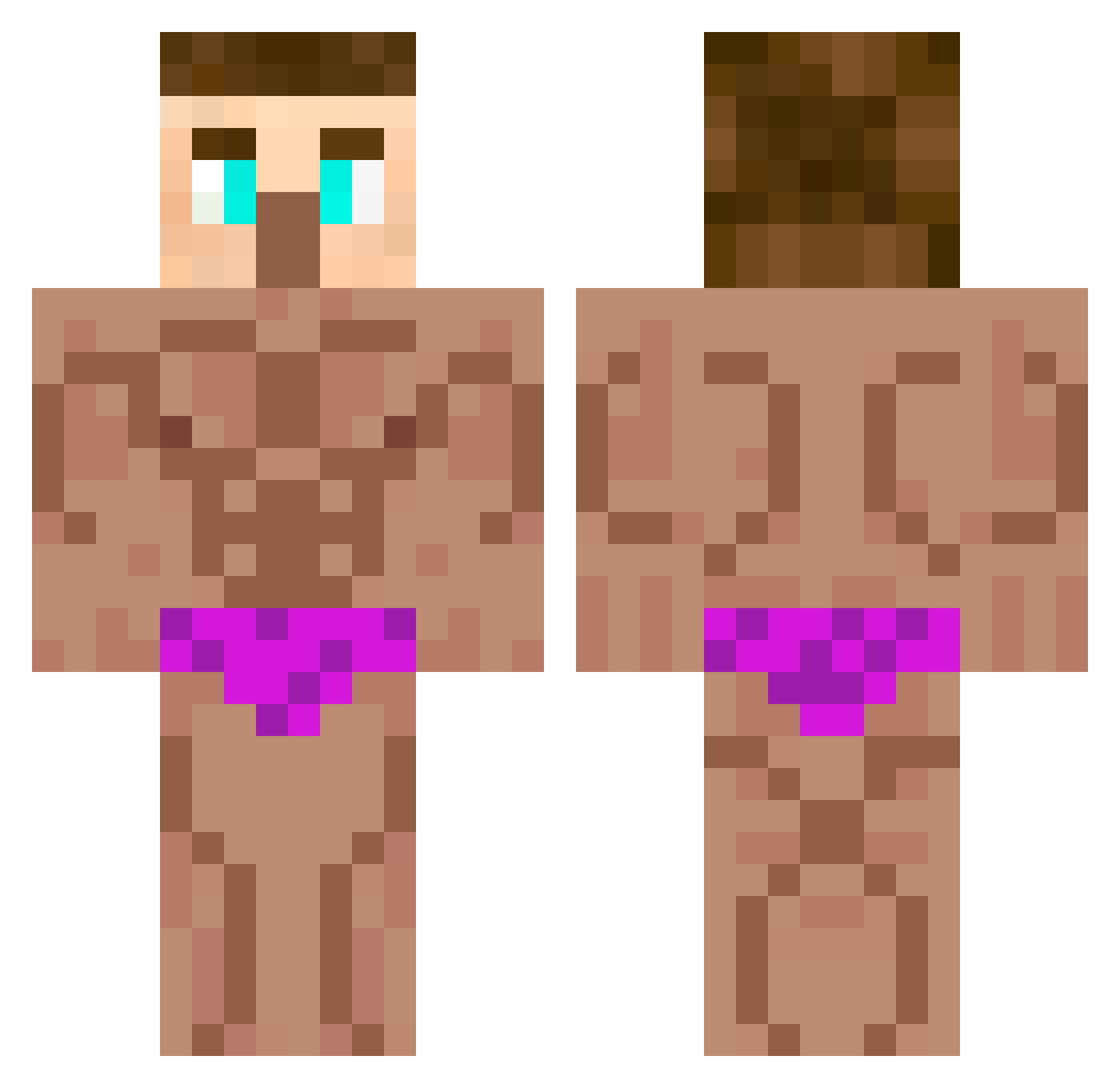 Sitemusic Minecraft skin, front and back view