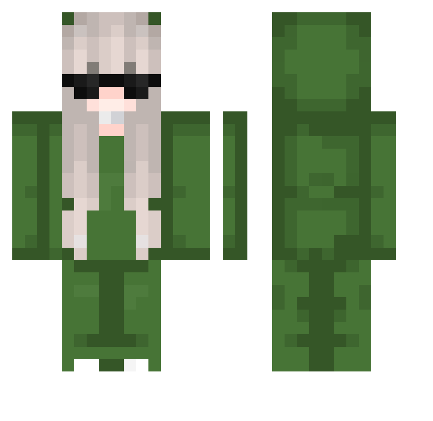karkakarcia Minecraft skin, front and back view