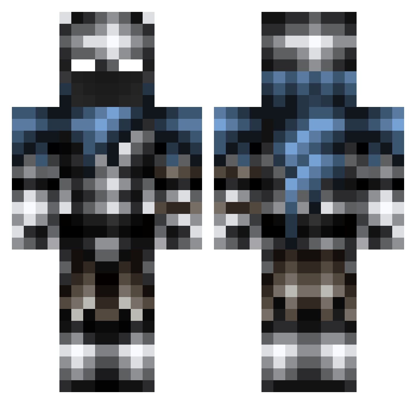 zannovak Minecraft skin, front and back view
