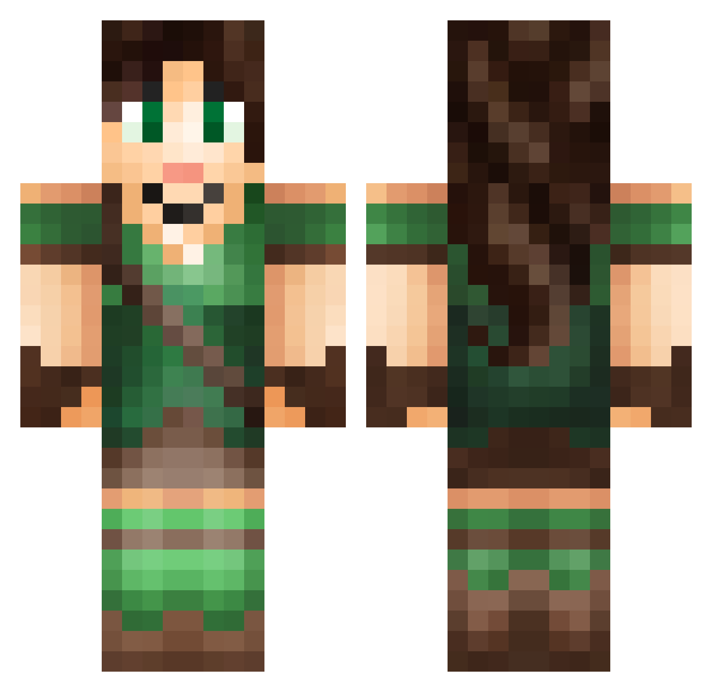 rosettes Minecraft skin, front and back view