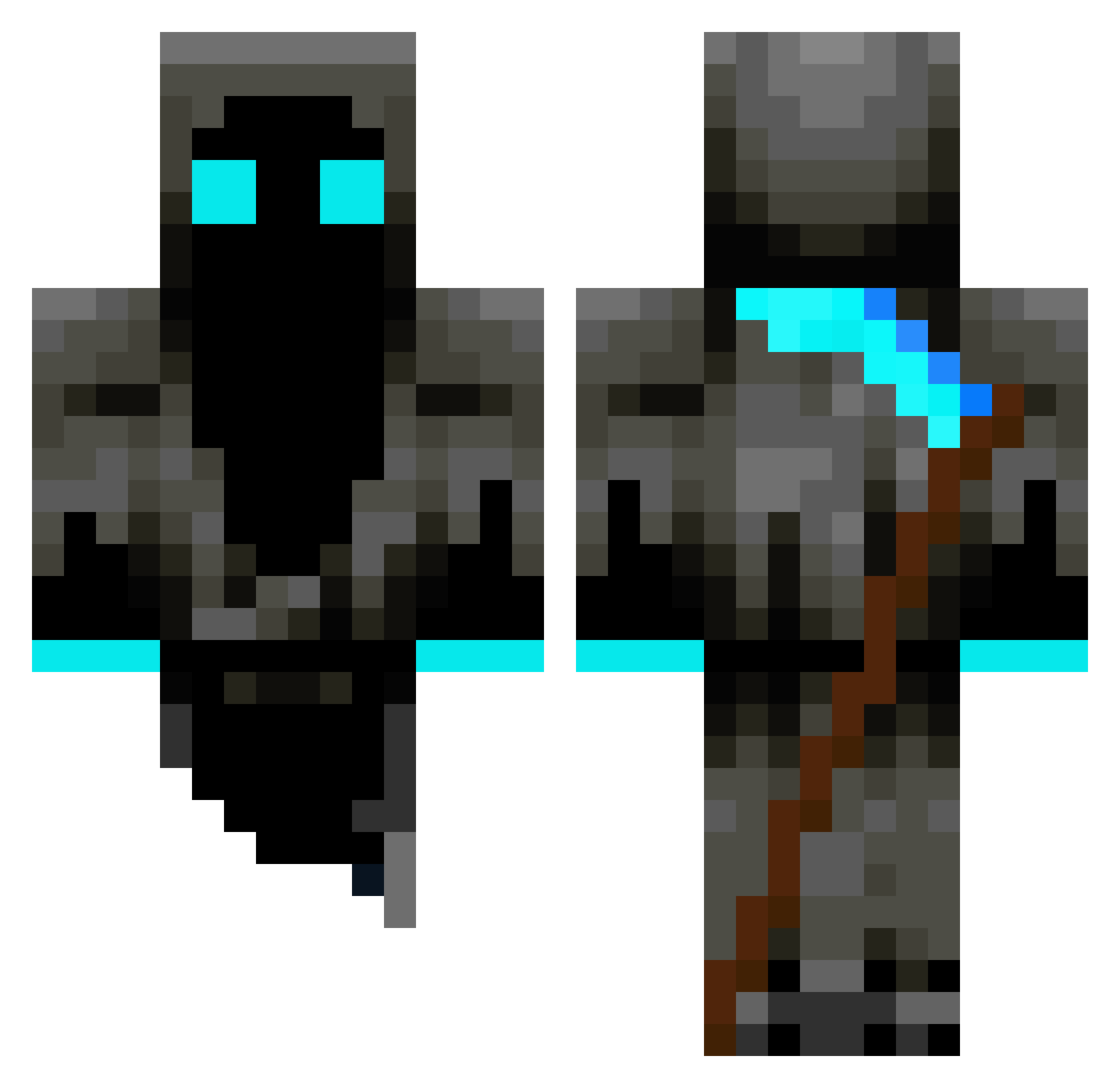 Aquaguard Minecraft skin, front and back view