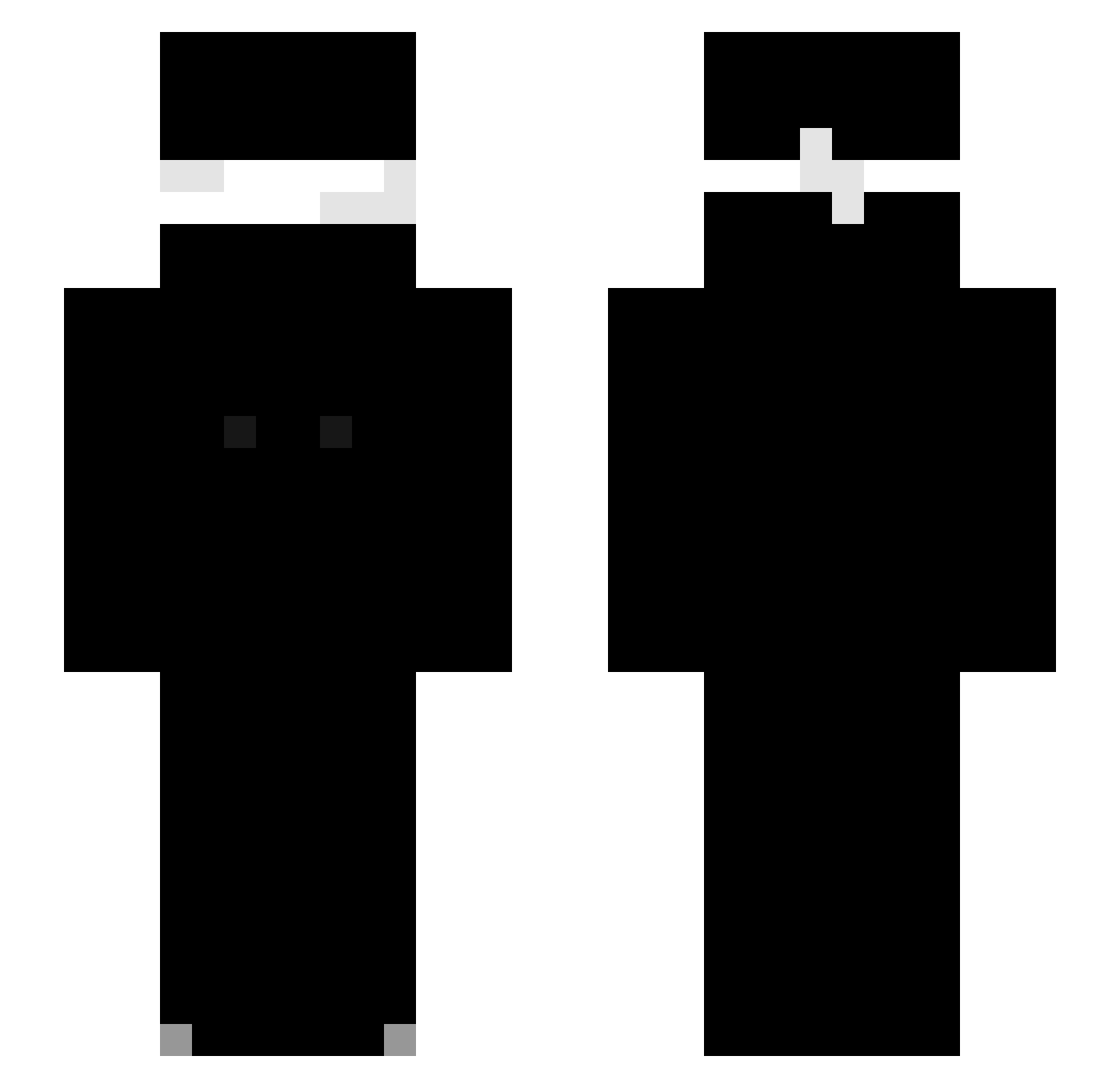 Kneefy Minecraft skin, front and back view