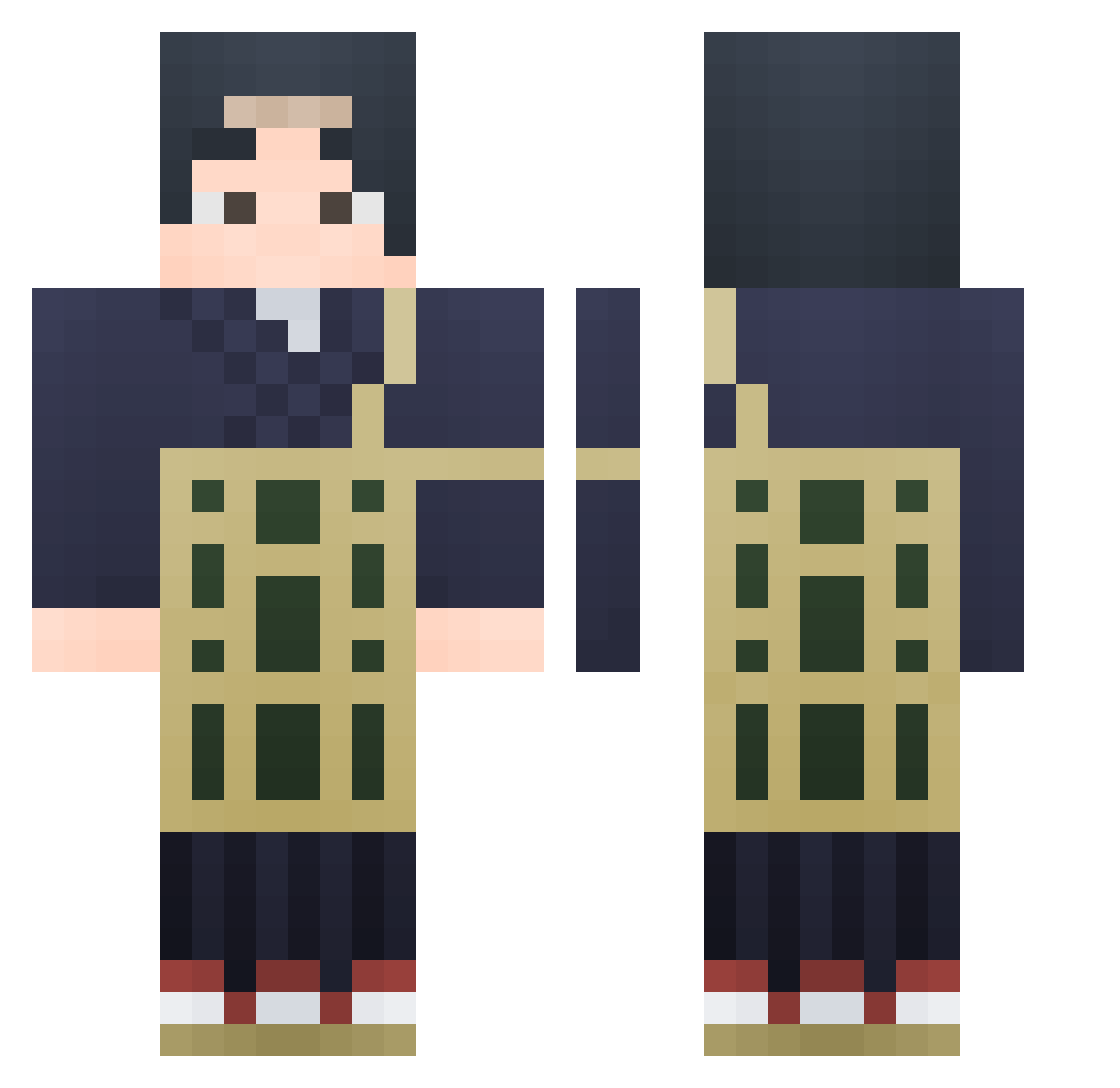 MysterMycha Minecraft skin, front and back view