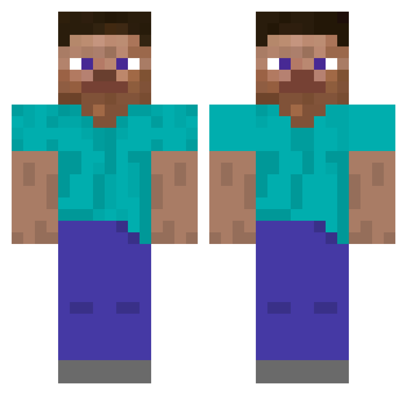 UsernameemanresU Minecraft skin, front and back view