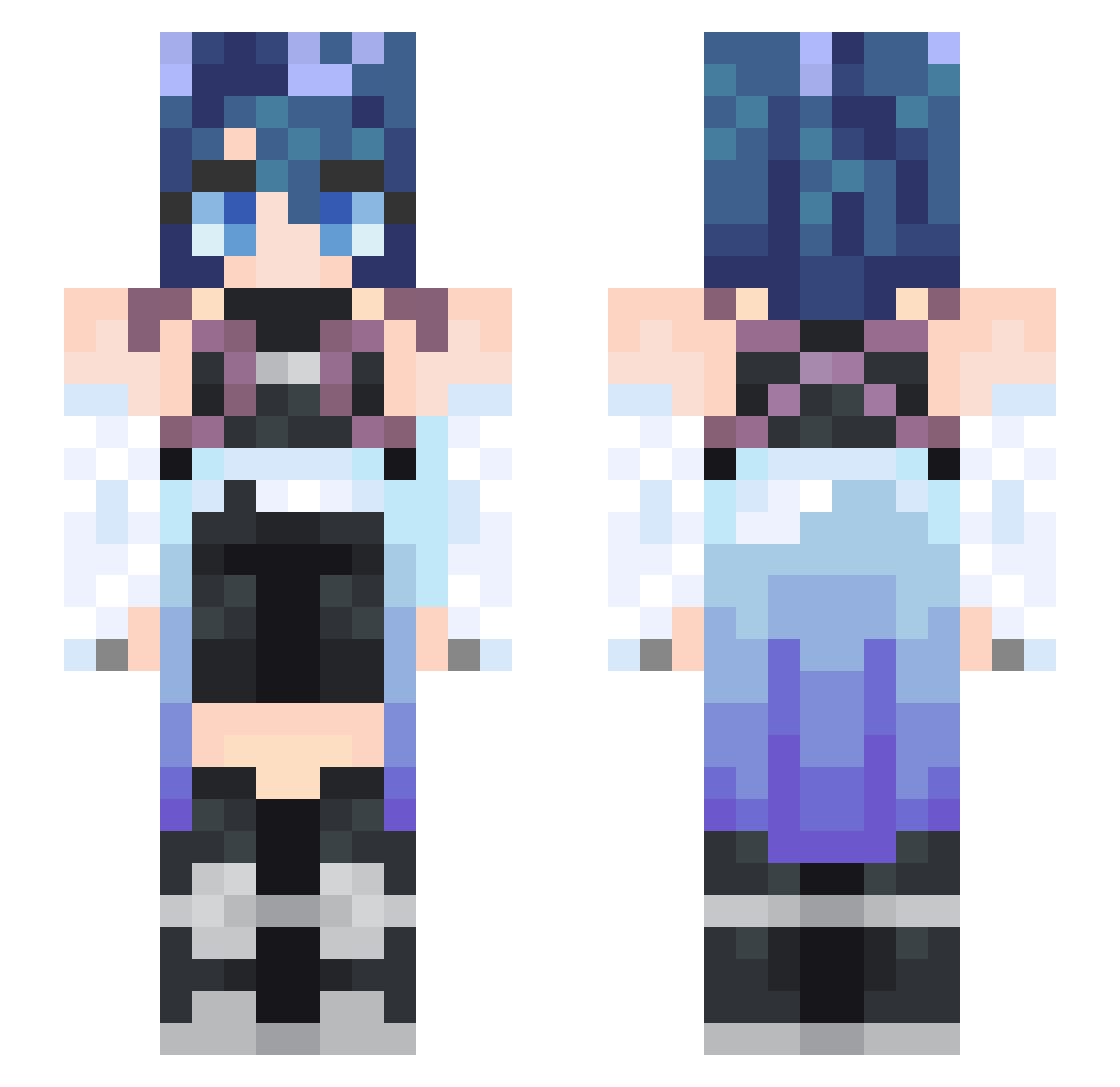 Youenne Minecraft skin, front and back view