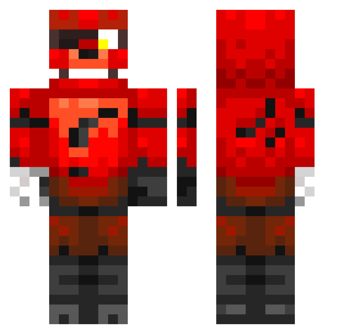 KayJayAre Minecraft skin, front and back view