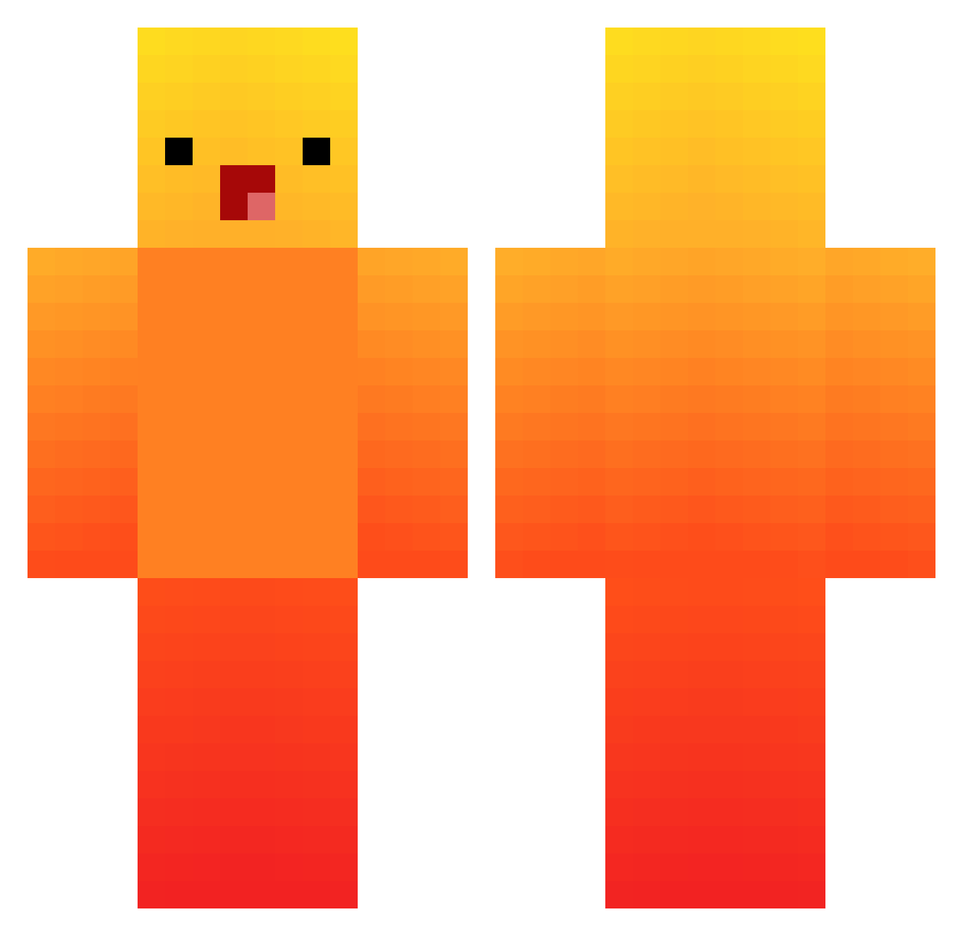 shadp Minecraft skin, front and back view
