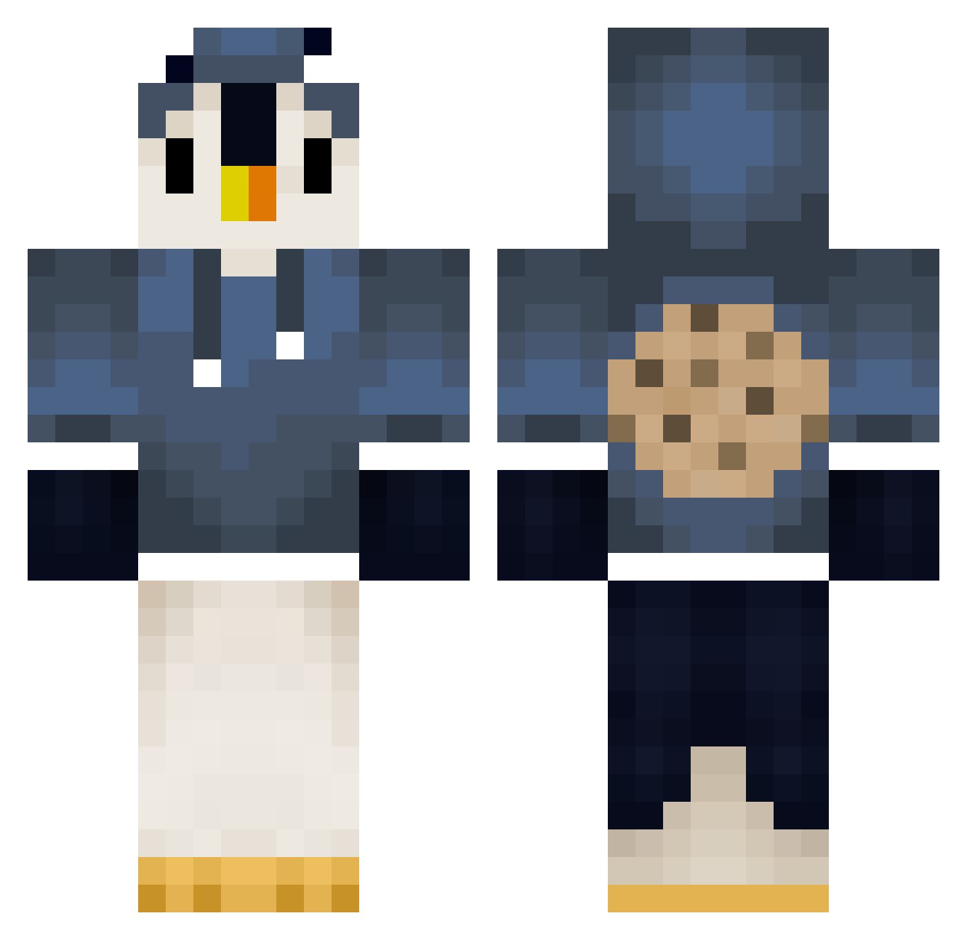 x804 Minecraft skin, front and back view