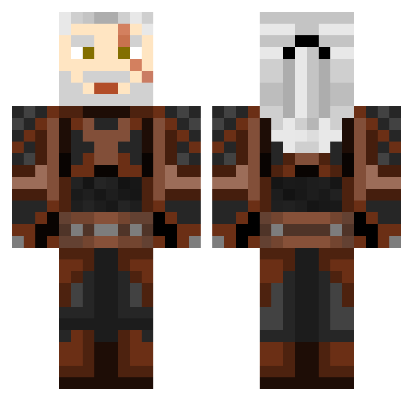 ZwakerFaker Minecraft skin, front and back view