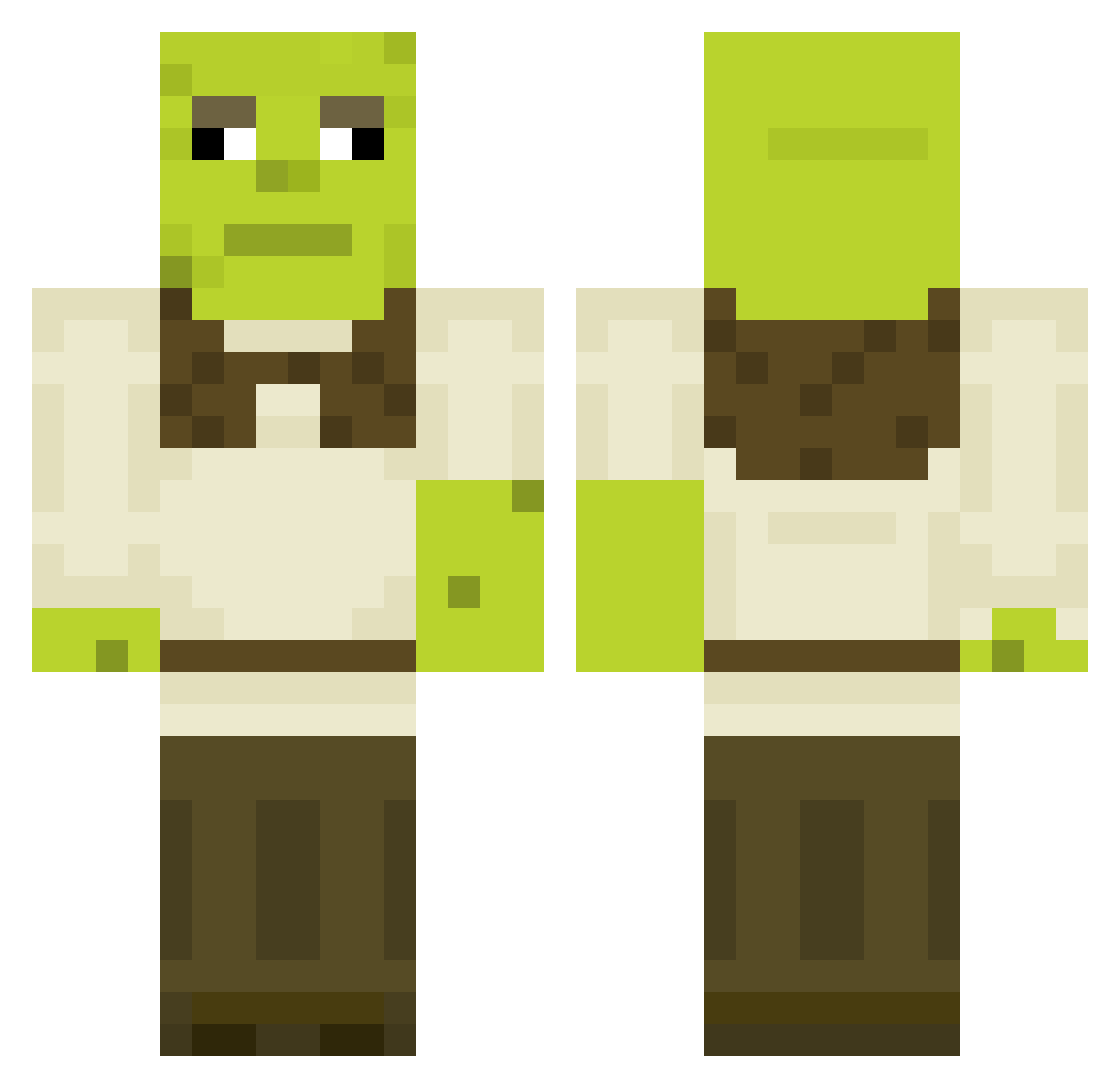 elextras Minecraft skin, front and back view