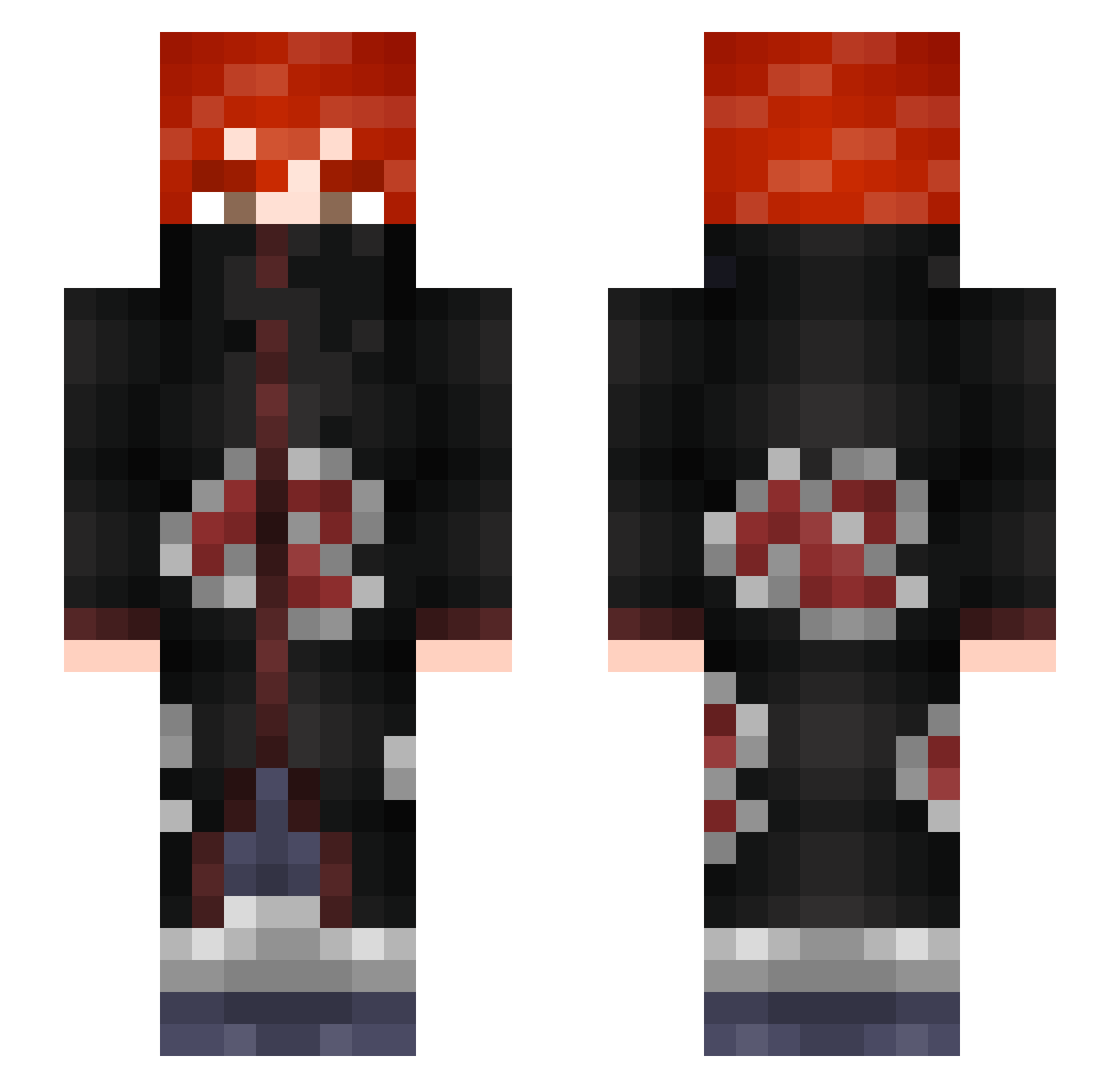 ElRaxer Minecraft skin, front and back view