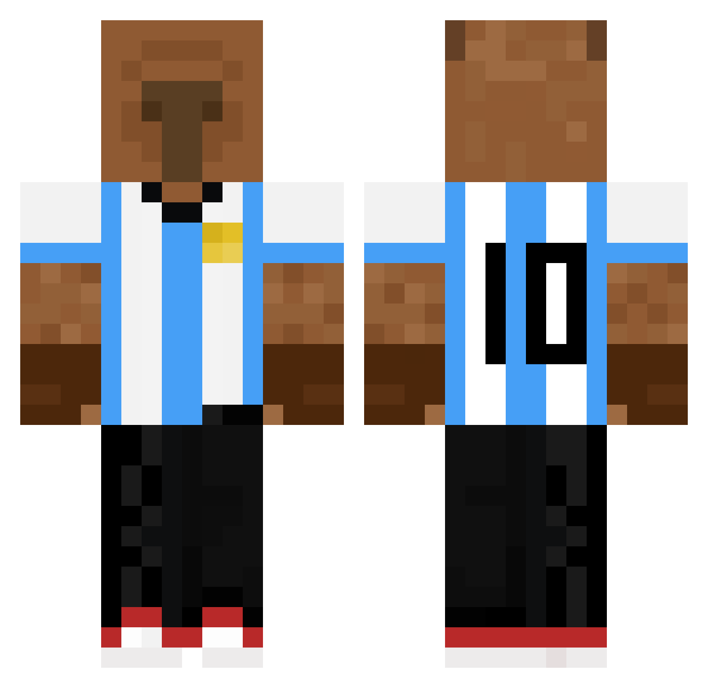 CiroCanob Minecraft skin, front and back view