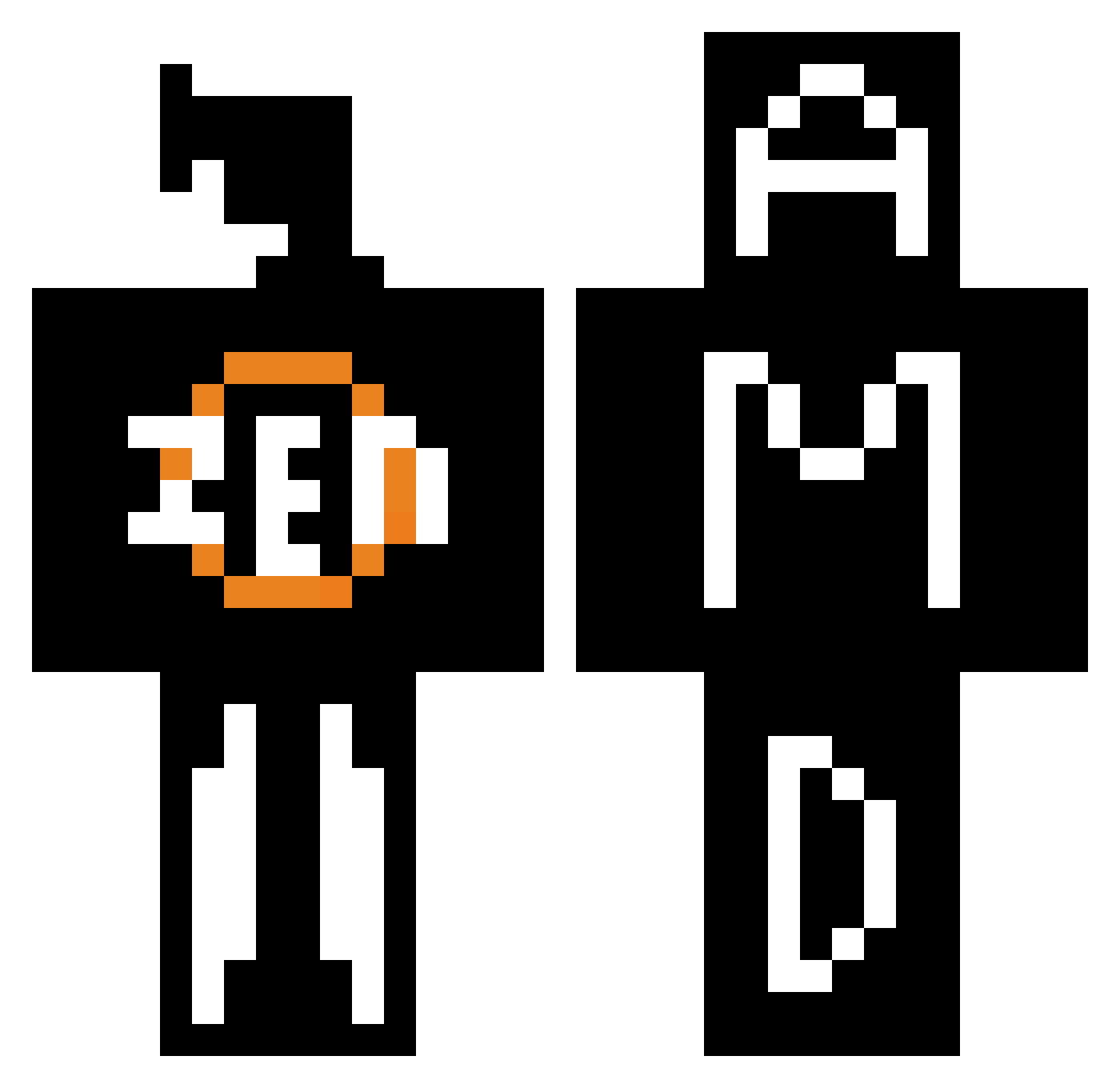 Litsou Minecraft skin, front and back view