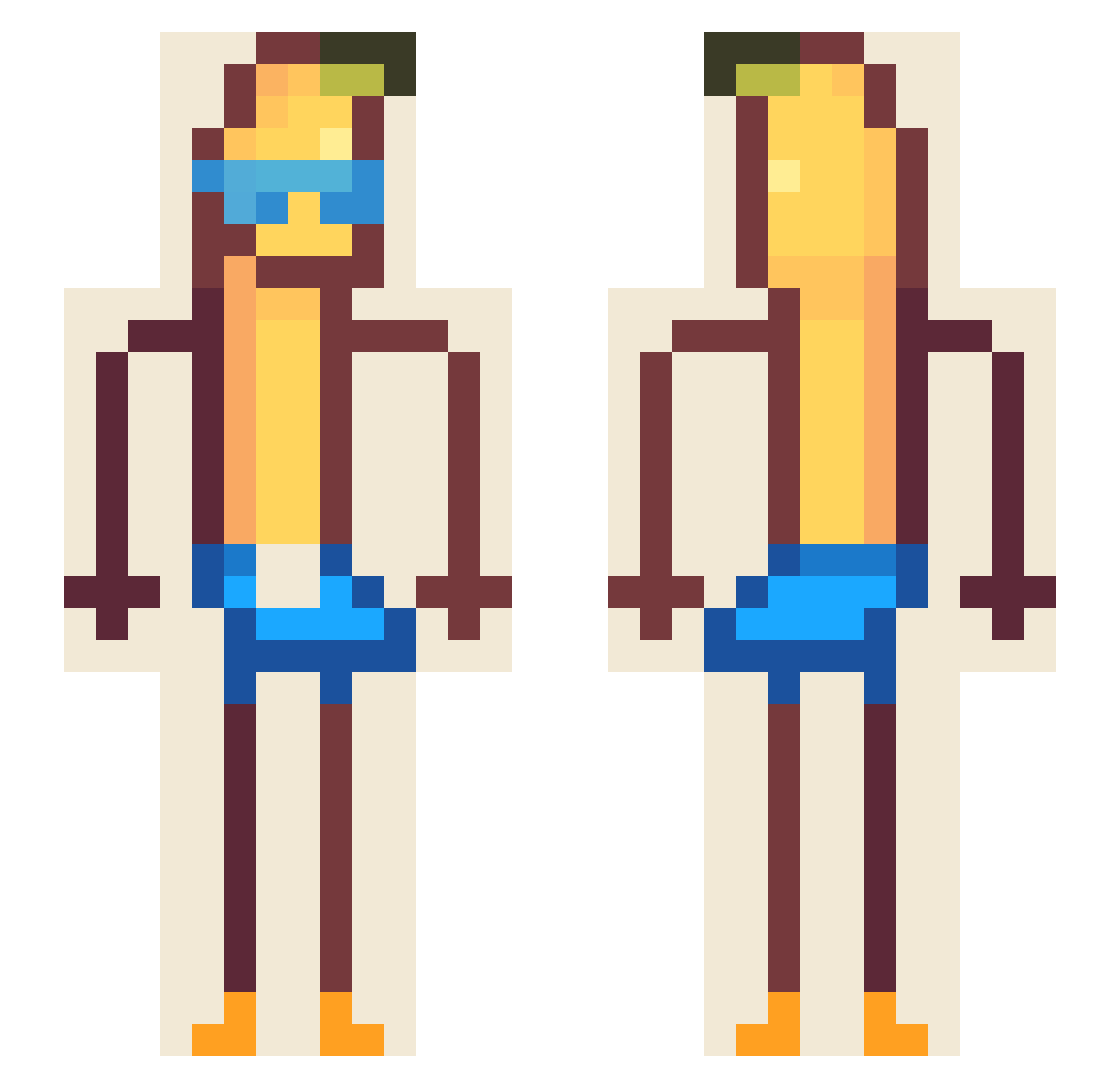SpookyRob Minecraft skin, front and back view