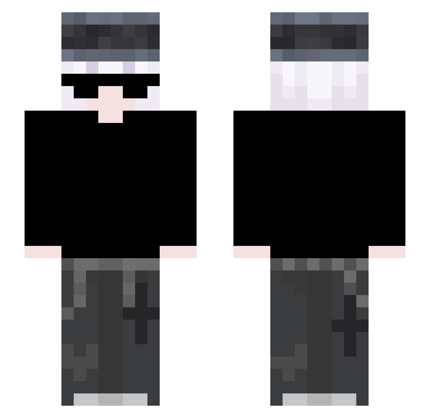 TobiTheBaconMan Minecraft skin, front and back view