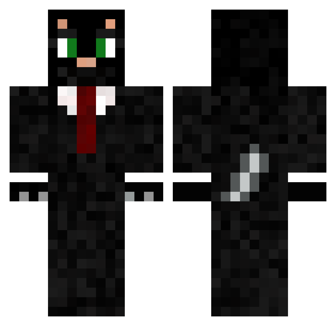 diff Minecraft skin, front and back view