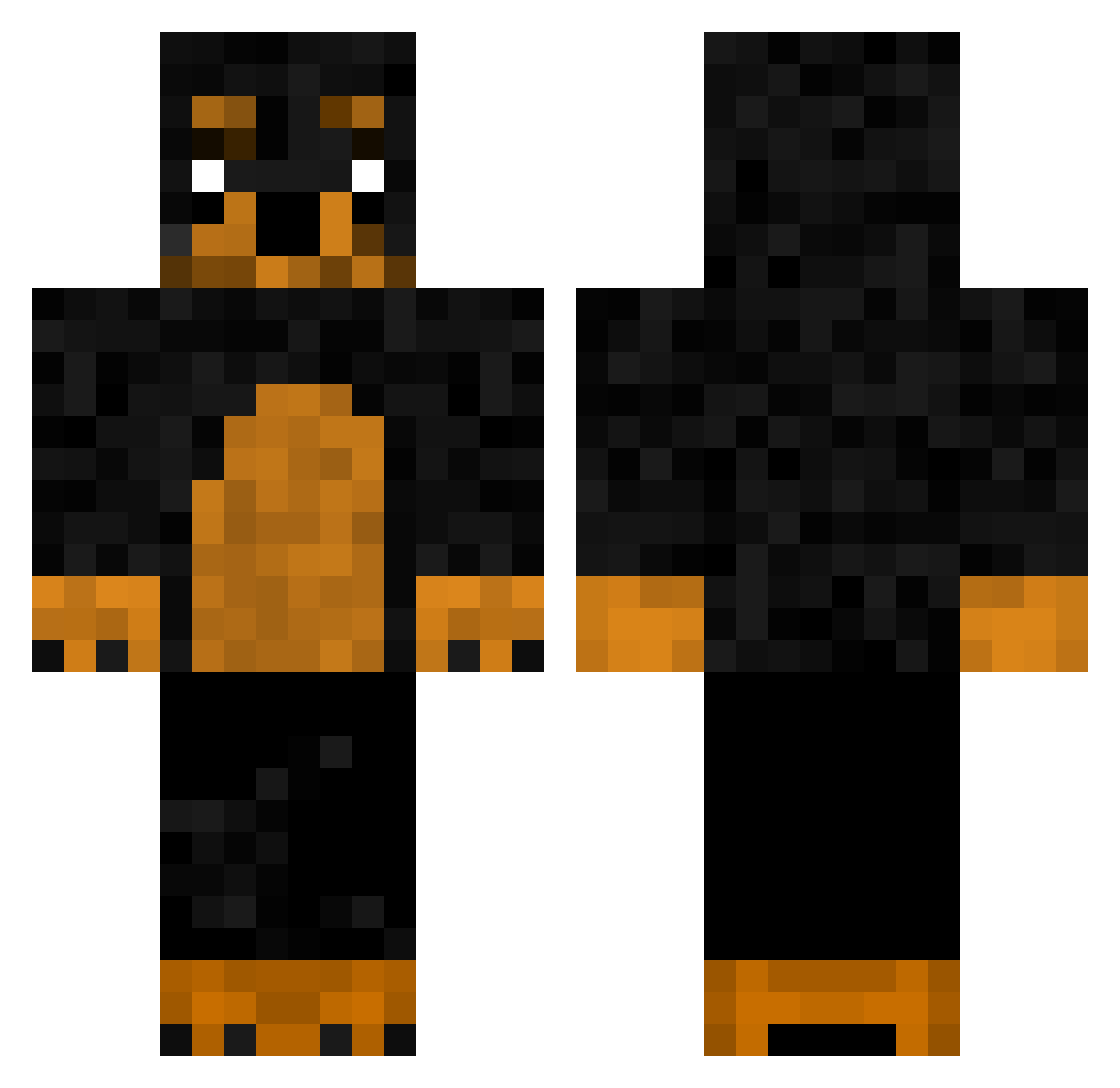 BichitoTTV Minecraft skin, front and back view