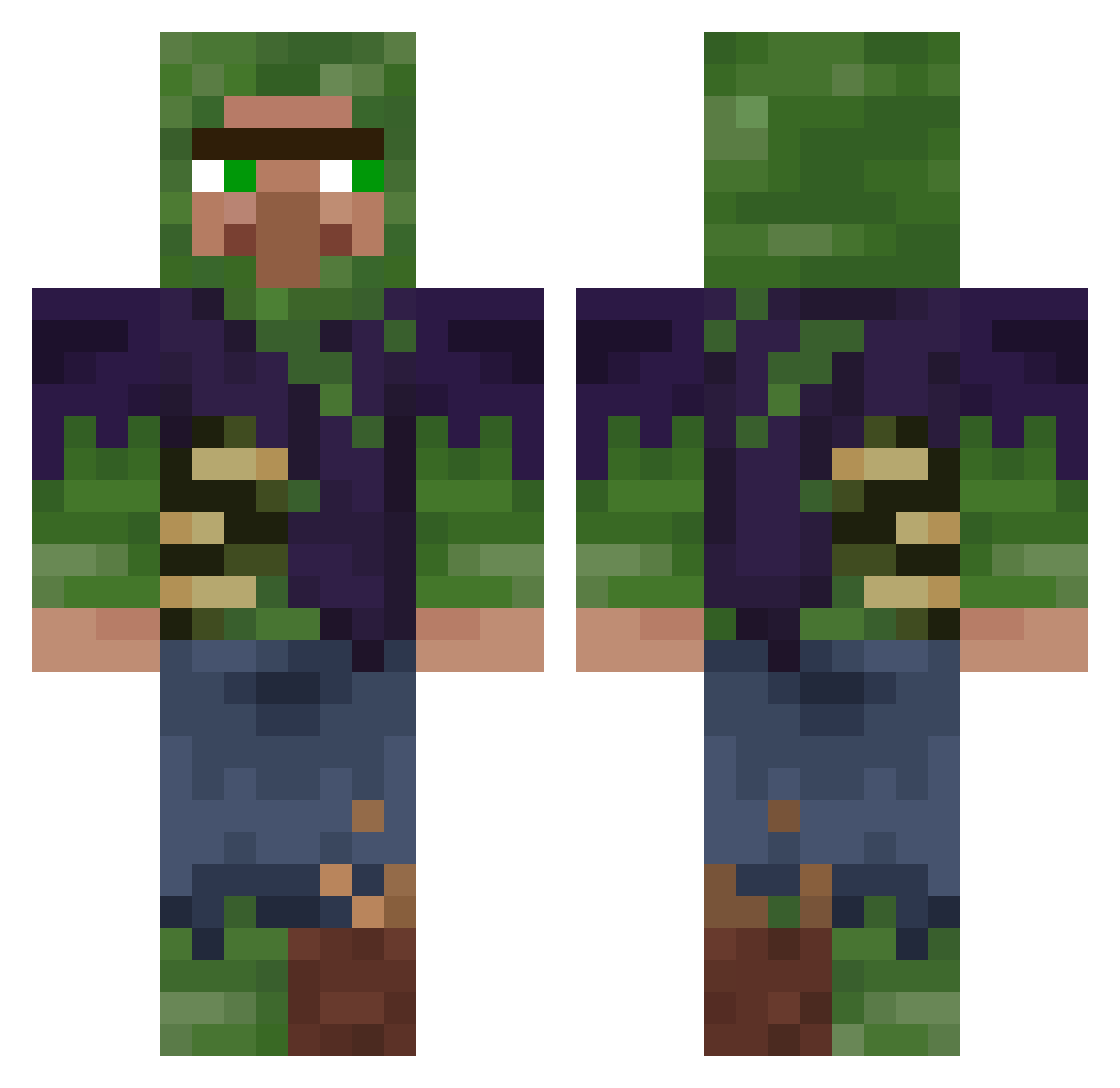 UncleCuong Minecraft skin, front and back view