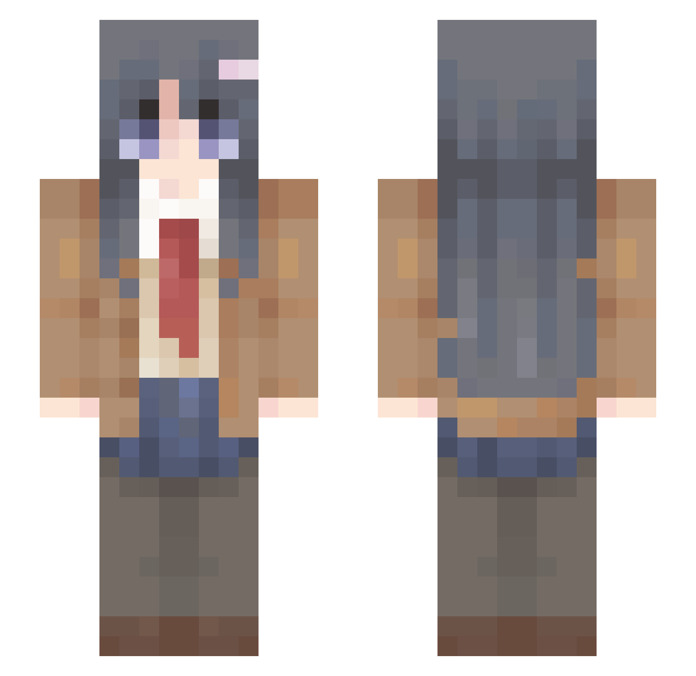 clikeur_fr Minecraft skin, front and back view