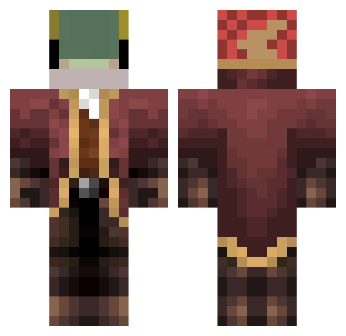 Unicorntopia Minecraft skin, front and back view