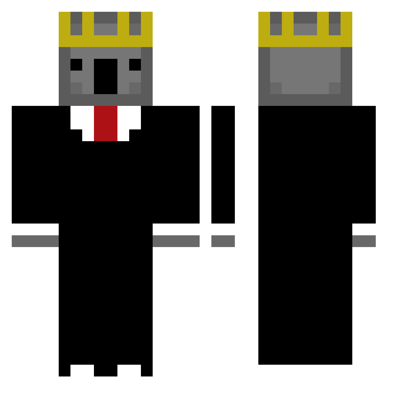 azynx1 Minecraft skin, front and back view