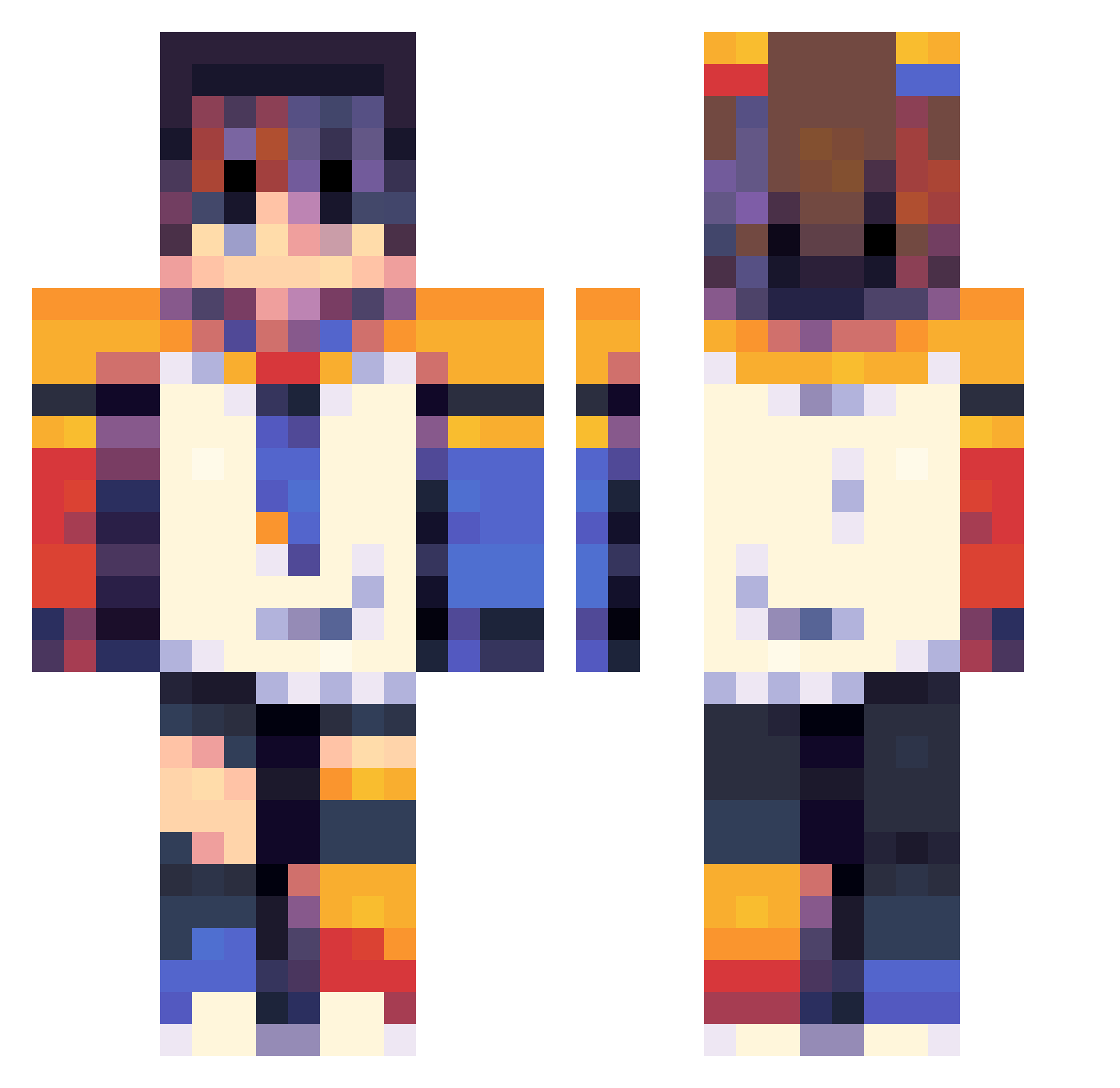 SiarXx Minecraft skin, front and back view