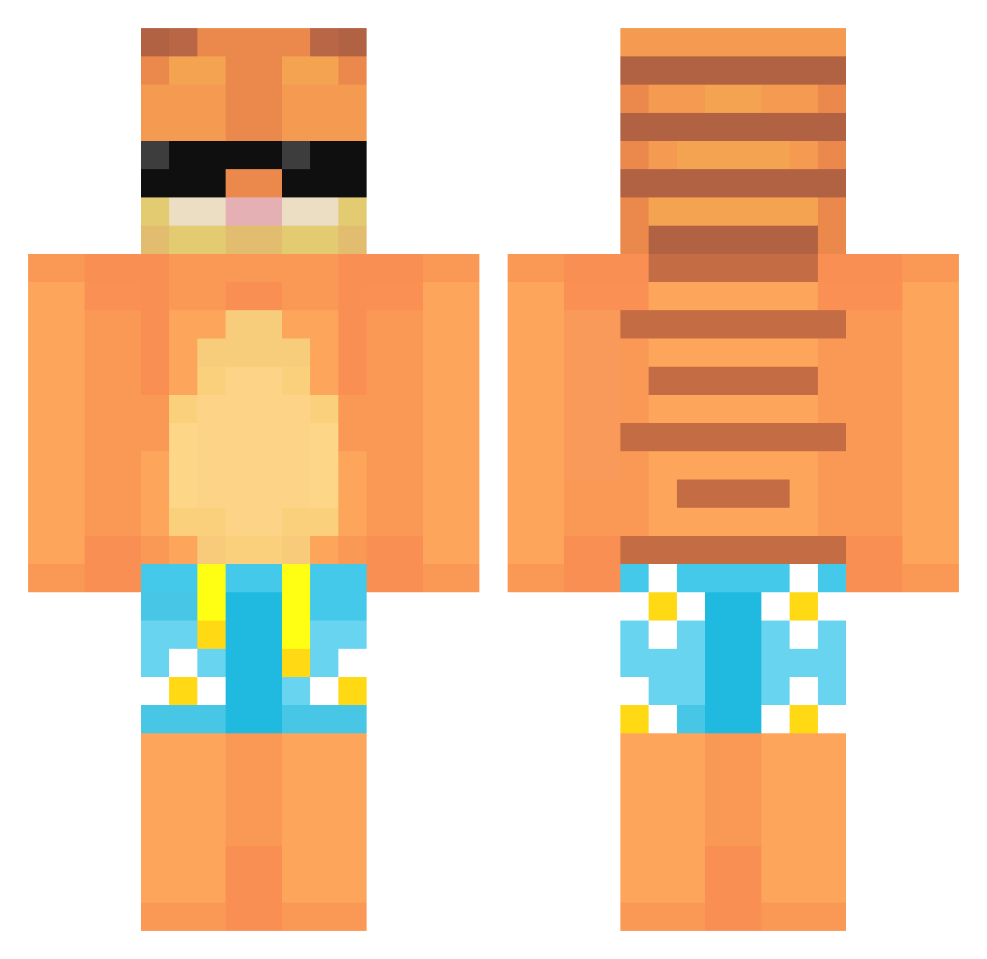 makkki Minecraft skin, front and back view