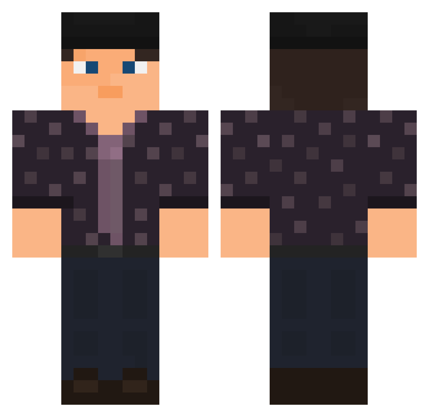 Smummel Minecraft skin, front and back view