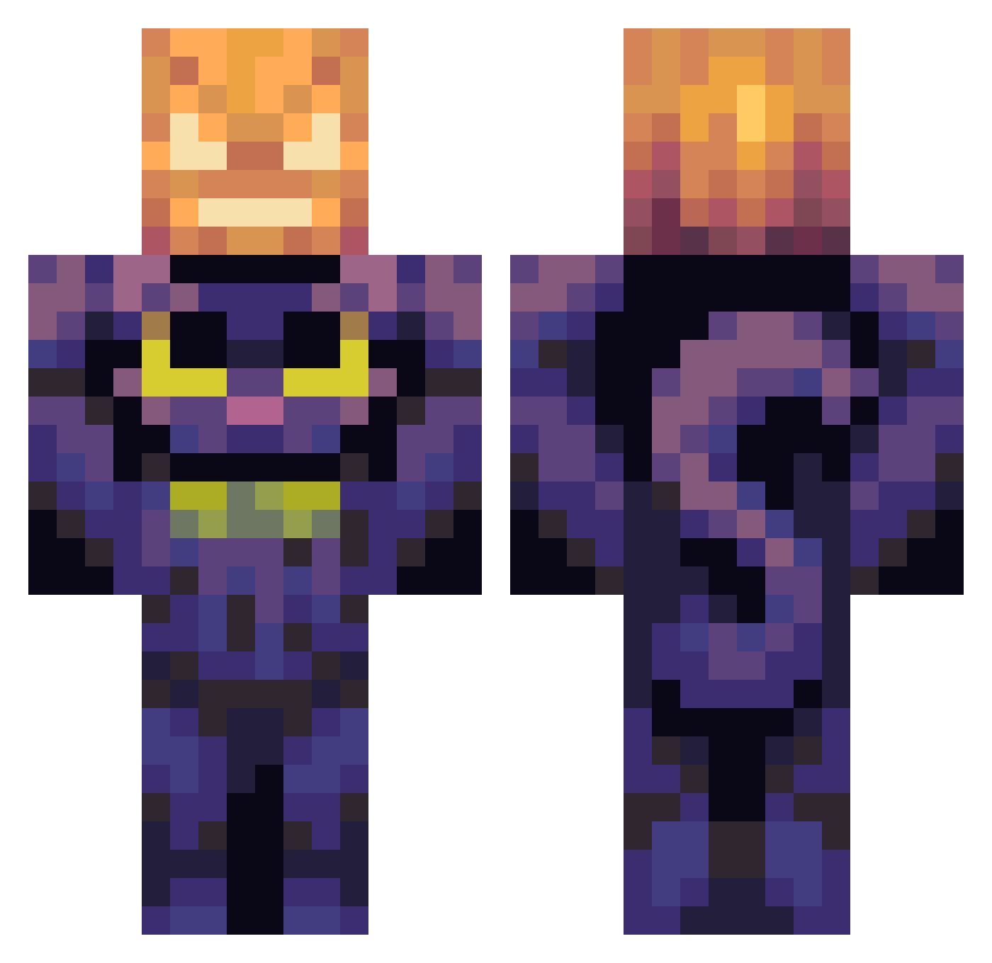 _Bacarat_ Minecraft skin, front and back view