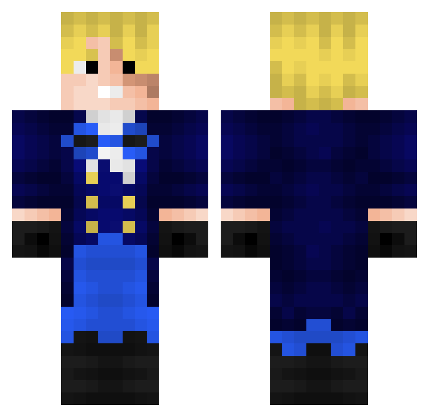 Mougivara Minecraft skin, front and back view