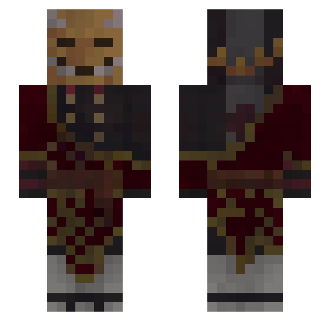 ReTrAyxD Minecraft skin, front and back view