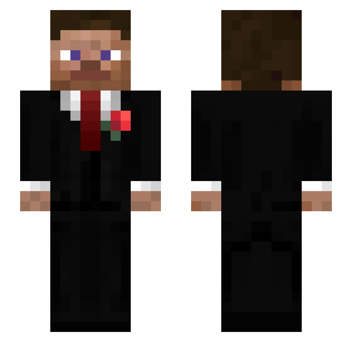 LPluome Minecraft skin, front and back view