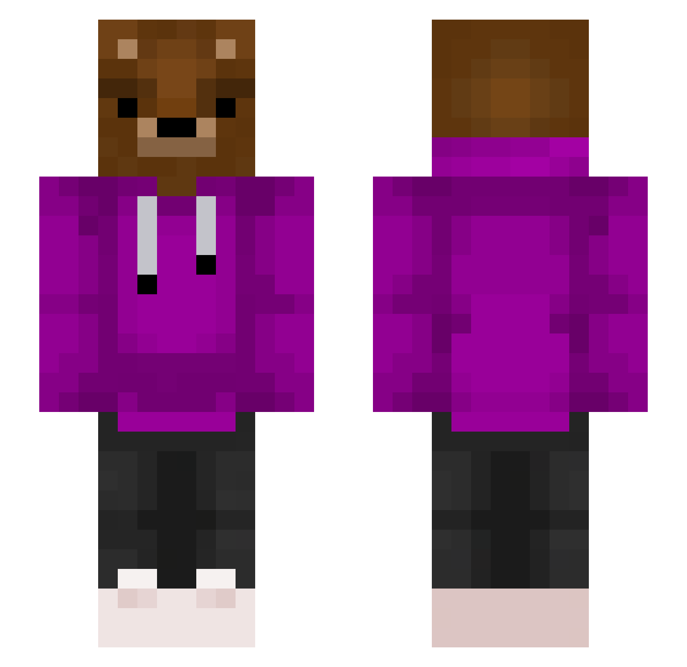 Bearified__ Minecraft skin, front and back view