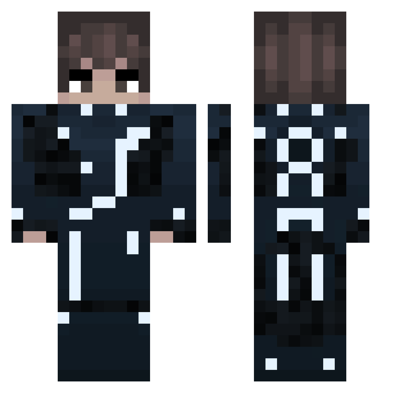 TheArctech Minecraft skin, front and back view