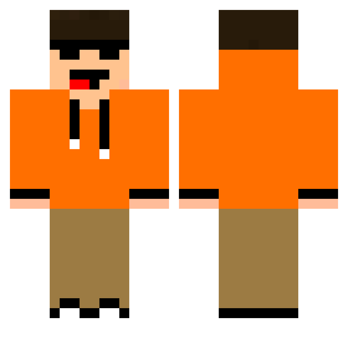 Signorini Minecraft skin, front and back view