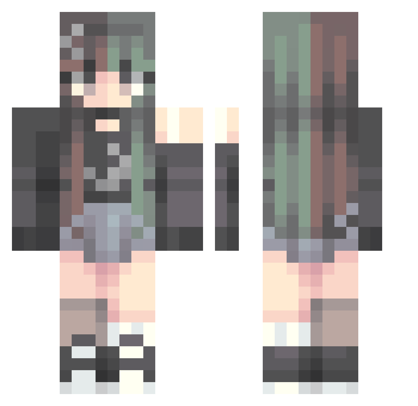 Vvaappoorr Minecraft skin, front and back view