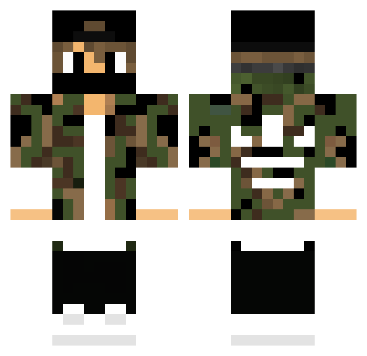 root404 Minecraft skin, front and back view