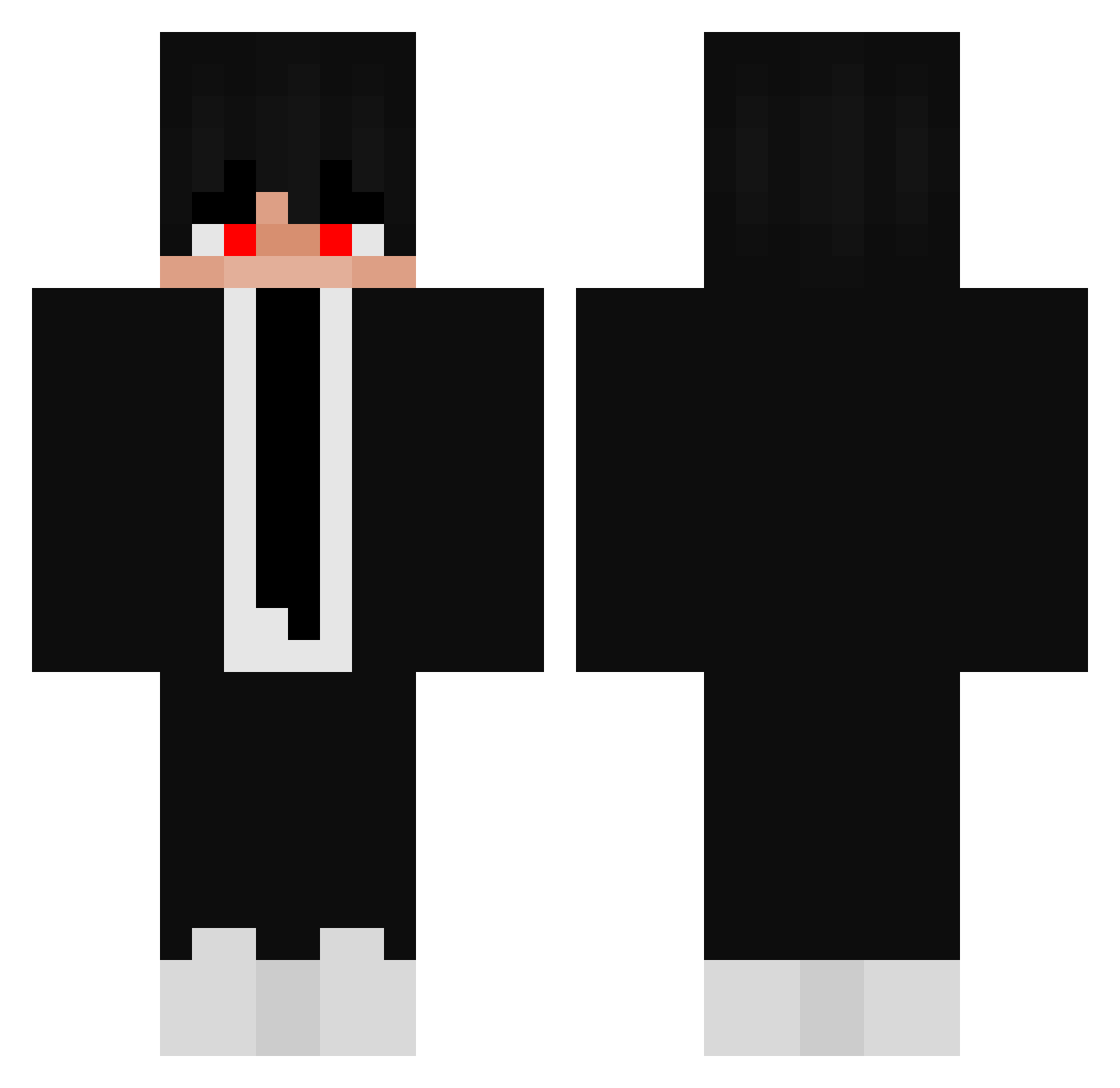 Xkurbo Minecraft skin, front and back view