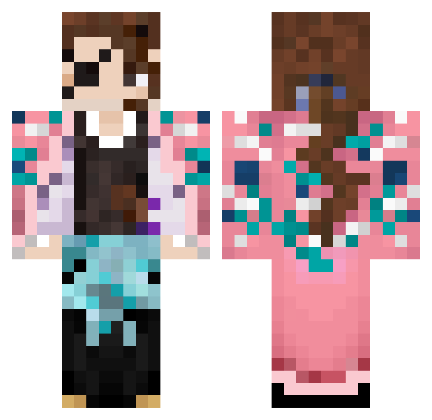 Adamh66 Minecraft skin, front and back view