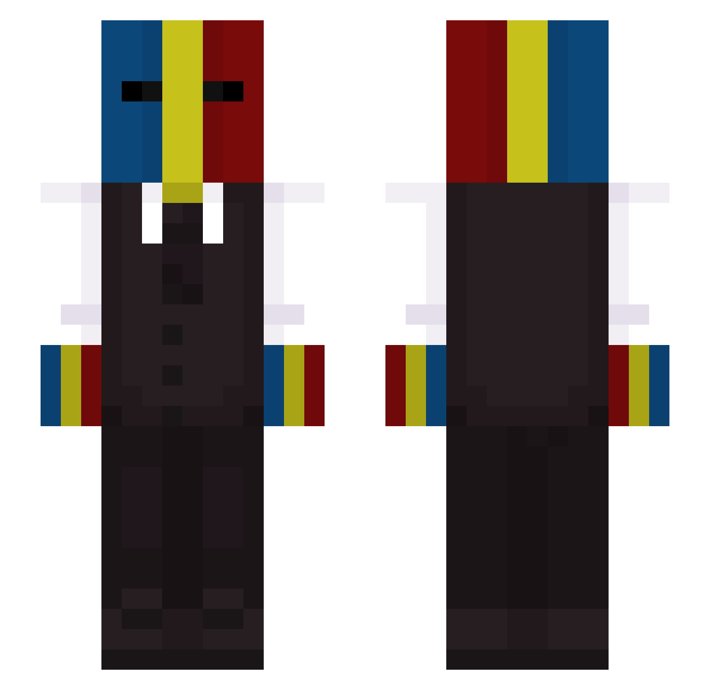 Philania Minecraft skin, front and back view