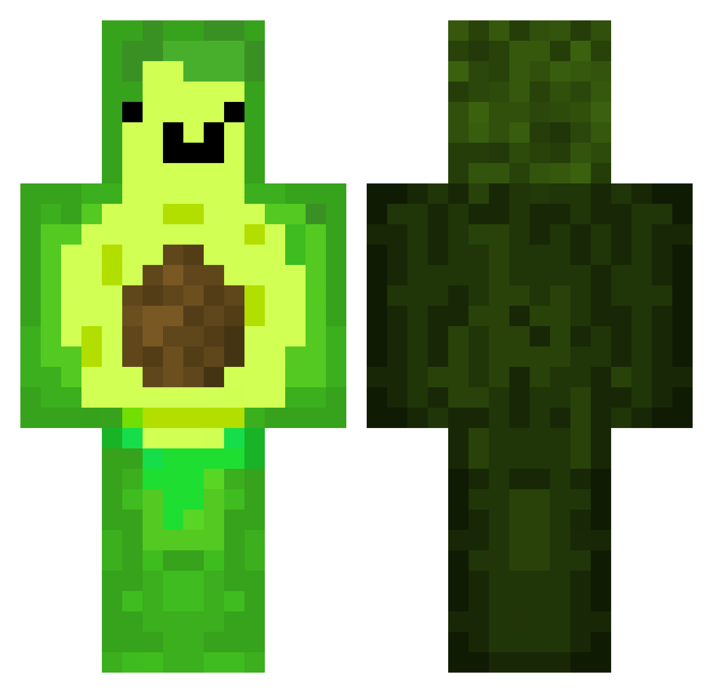 Spikekirby Minecraft skin, front and back view