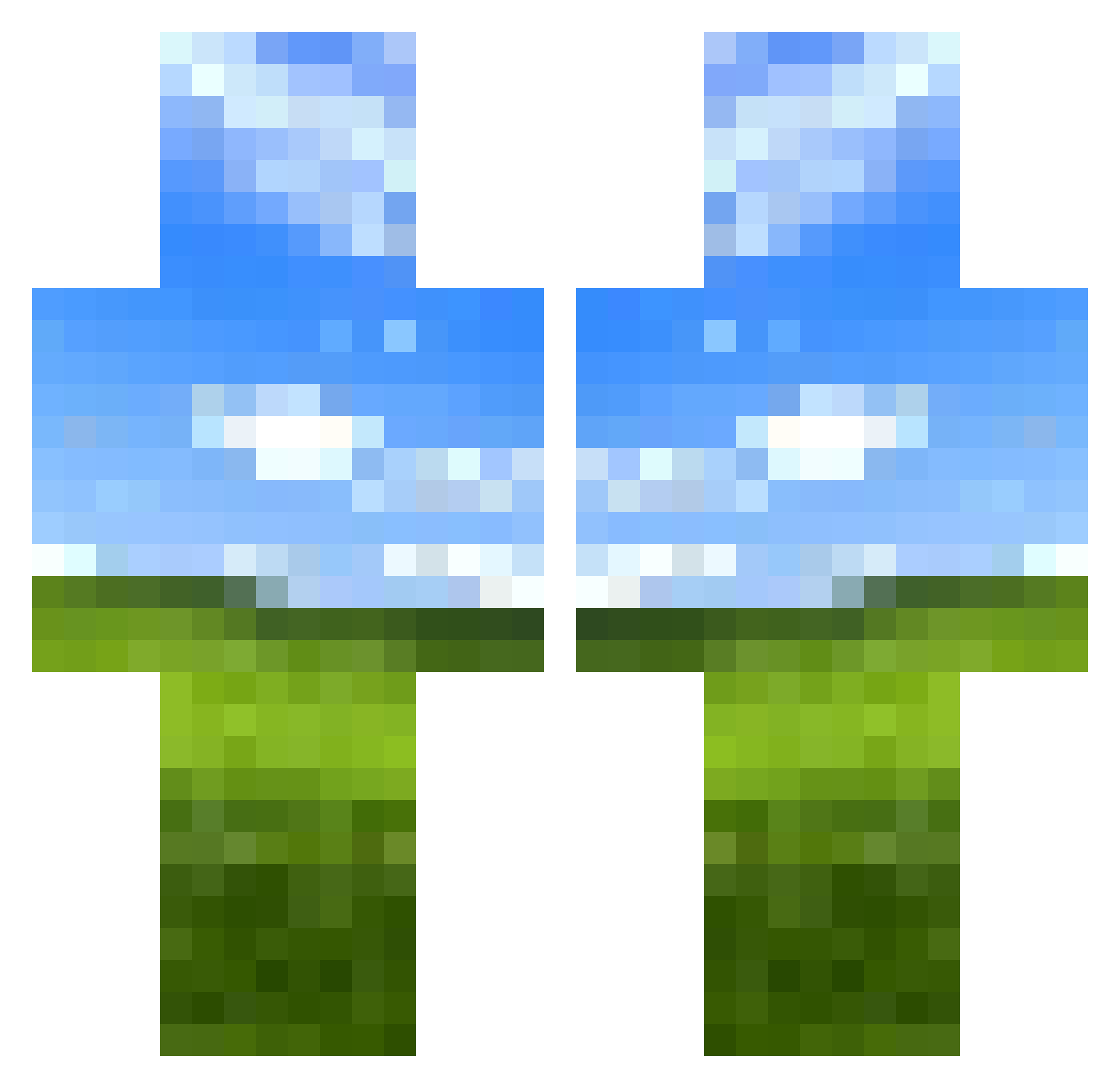 TaxWarranty Minecraft skin, front and back view
